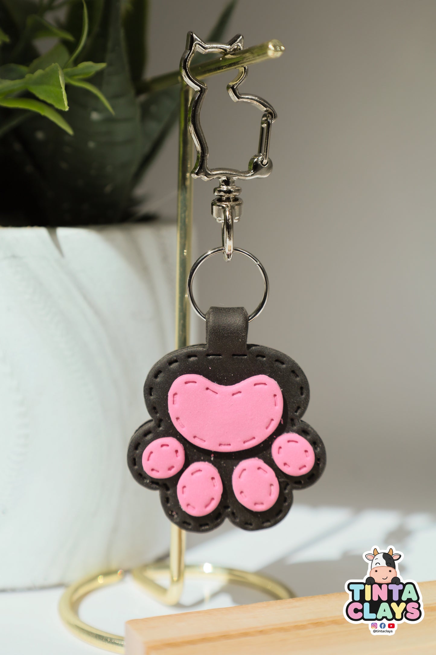 Cute Pet Polymer Clay Keychain Set | Handmade Cat & Dog Charms | Tinta Clays