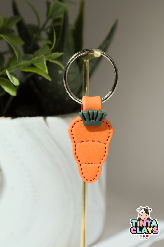 Too Cute to Crunch|  Carrot Polymer Clay Keychain | Handmade Vegetable Bag Charm | Tinta Clays