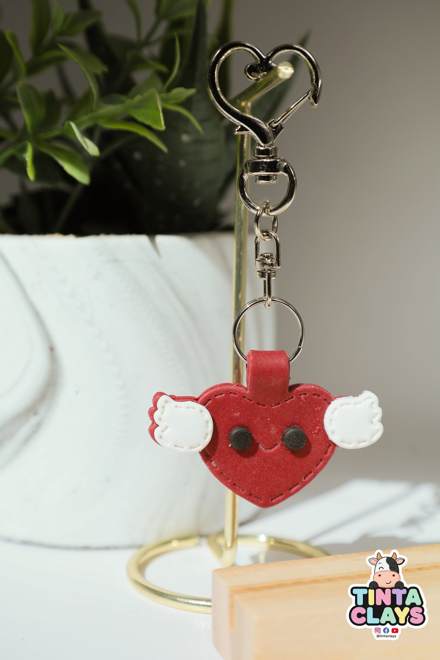 Angel Heart Keychain | Polymer Clay