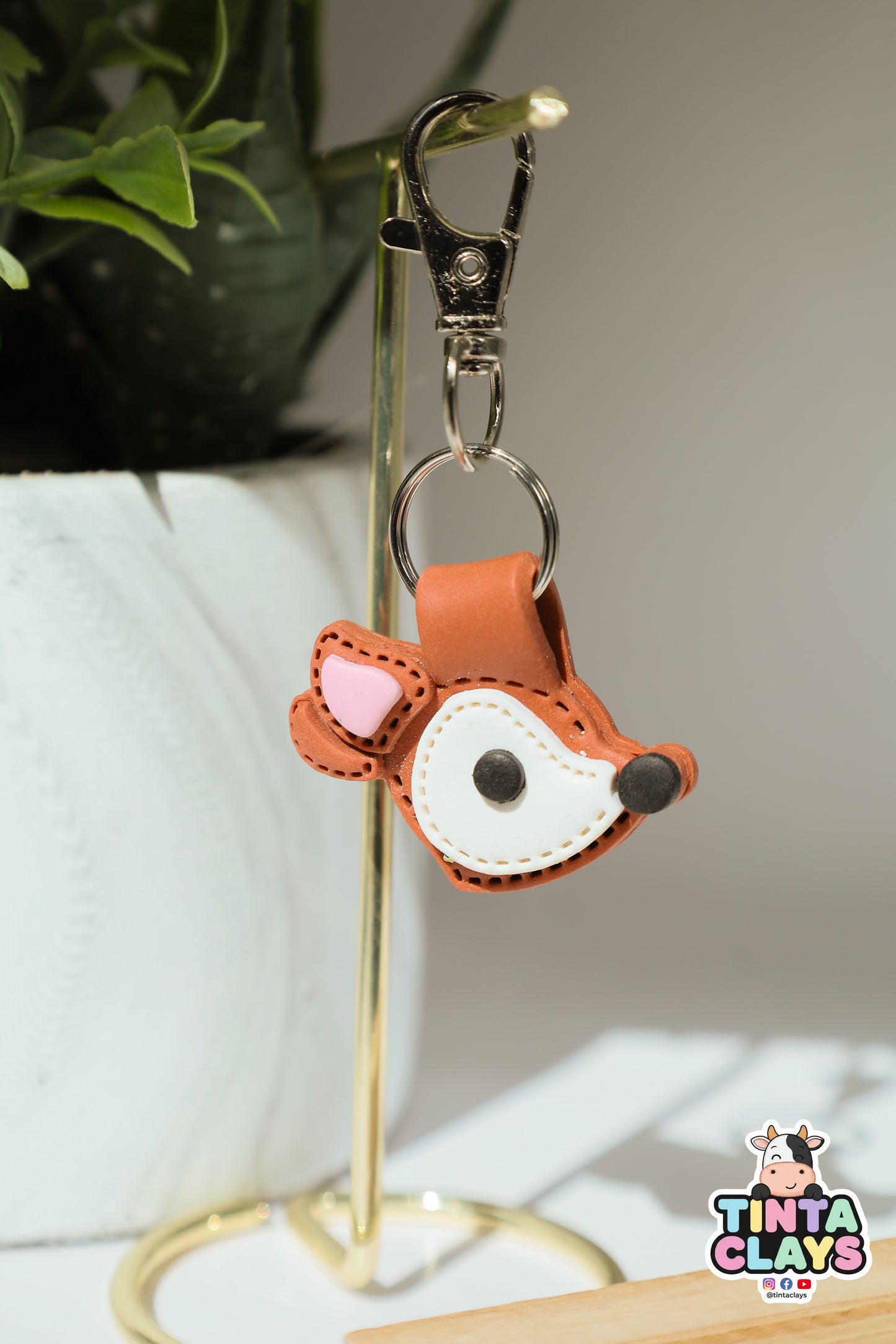 🦌 Oh Deer Polymer Clay Keychain | Handmade Woodland Bag Charm | Tinta Clays