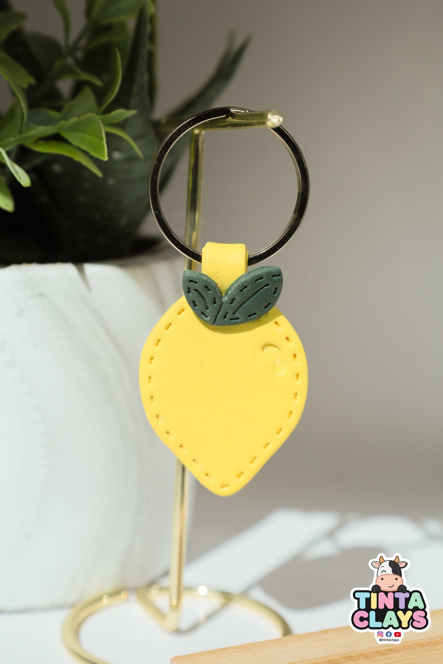 Cute Fruit, Vegetable & Coffee Cup Polymer Clay Keychain Set | Handmade Food Charms | Tinta Clays