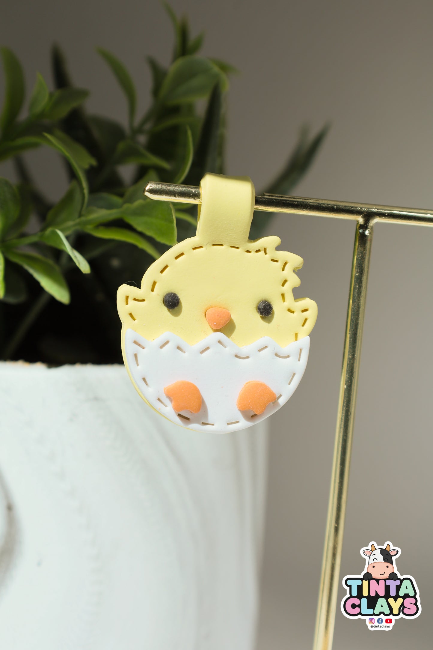 Cute Baby Chick Polymer Clay Keychain | Handmade Kawaii Bag Charm | Tinta Clays