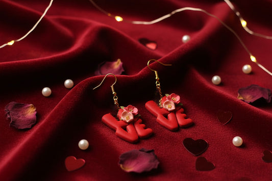 LOVE Letter Dangle Earrings – Romantic Handmade Jewelry