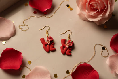 LOVE Letter Dangle Earrings – Romantic Handmade Jewelry