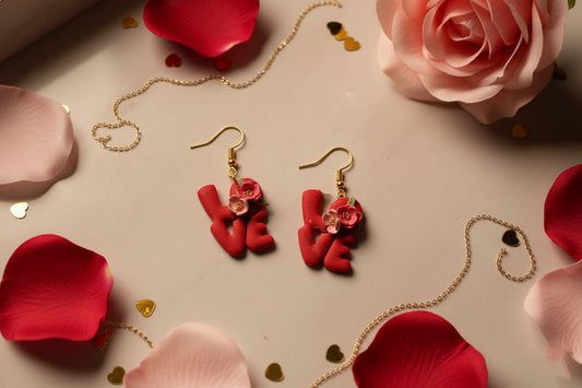 LOVE Letter Dangle Earrings – Romantic Handmade Jewelry