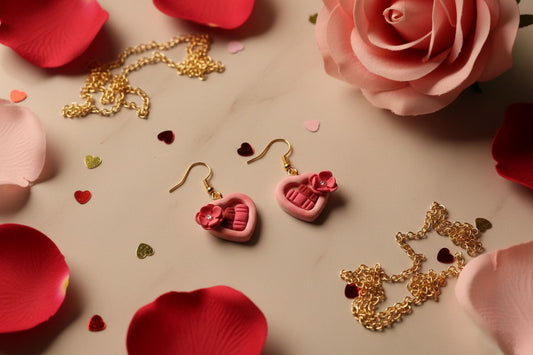 Handmade Love Story Earrings – Heart Book Dangles