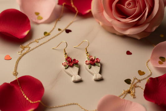 Floral Bouquet Earrings – Romantic Handmade Dangles