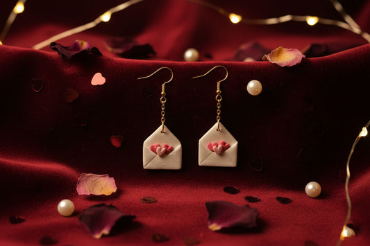 Handmade Love Mail Earrings – Valentine Gift Jewelry