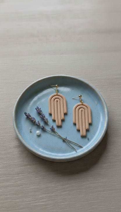 Peach Arch Drop Earrings | Everyday Special | Polymer Clay Earring