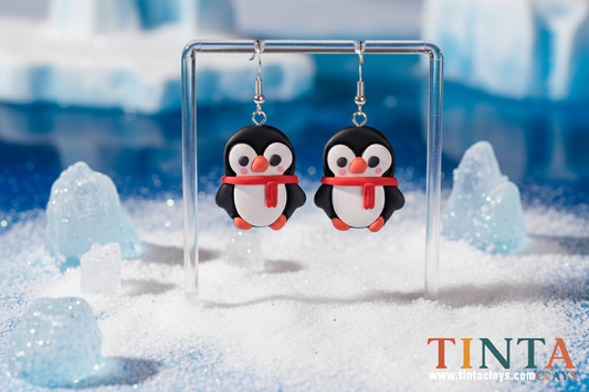 Adorable Winter Penguin Dangle | Animal Collection | Polymer Clay Earring