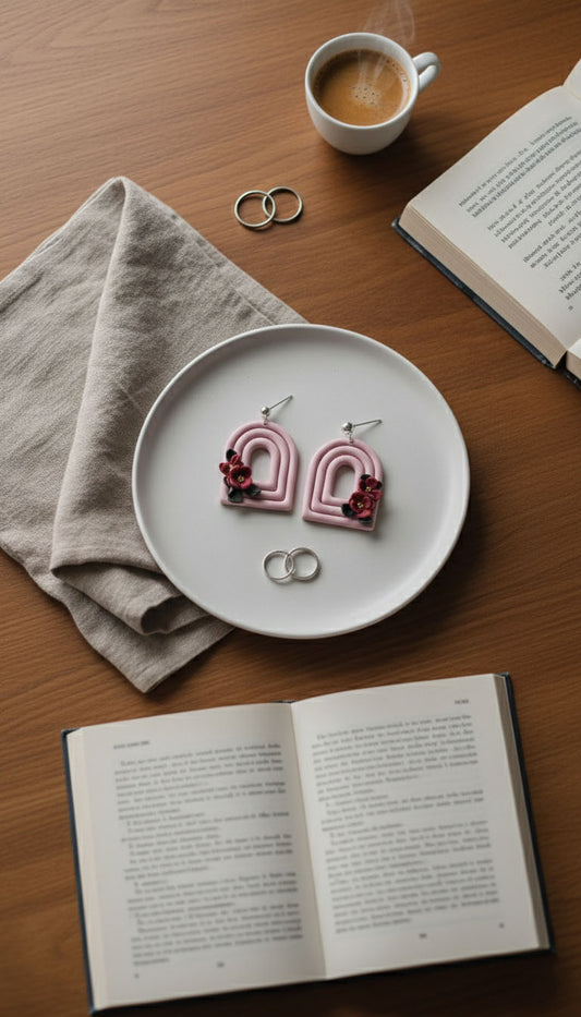 Petal Kiss – Pink Arch | Everyday Special | Polymer Clay Earring