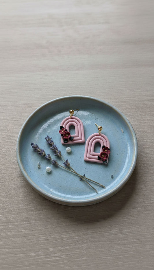 Petal Kiss – Pink Arch | Everyday Special | Polymer Clay Earring