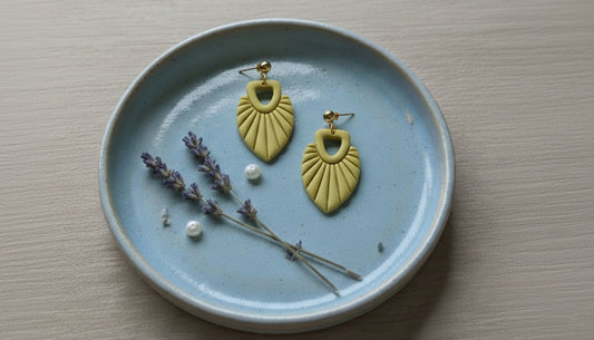 Pista Green Leaf Drop Earrings | Everyday Special | Polymer Clay Earring