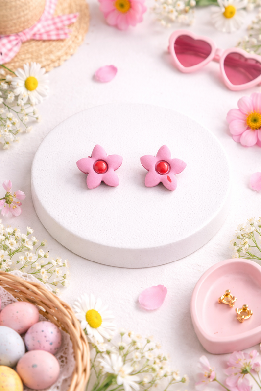 Pink Star Stud Earrings – Cute Handmade Love Jewelry
