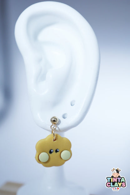 Handmade Cookie Character Earrings | Kawaii Polymer Clay Earrings | Cute Brown Cookie Jewelry