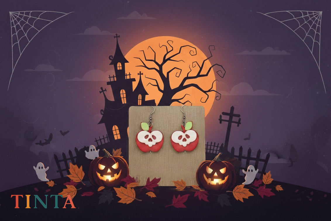 Apple Mask Dangles | Halloween Special | Polymer Clay Earring