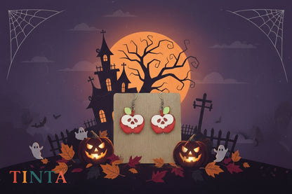 Apple Mask Dangles | Halloween Special | Polymer Clay Earring