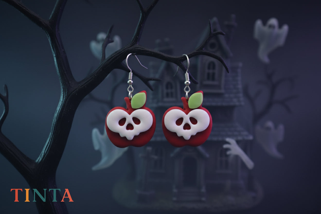 Apple Mask Dangles | Halloween Special | Polymer Clay Earring