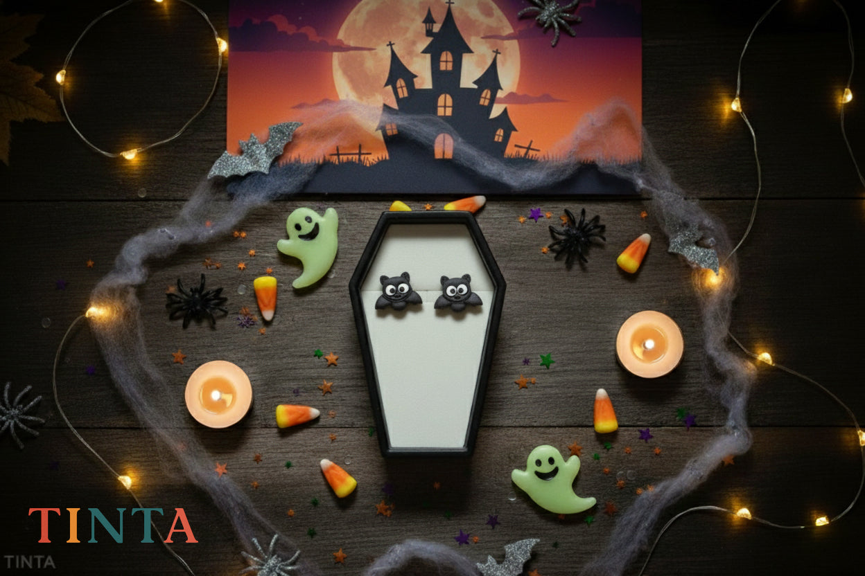 Spooky Bat Stud | Halloween Special | Polymer Clay Earring