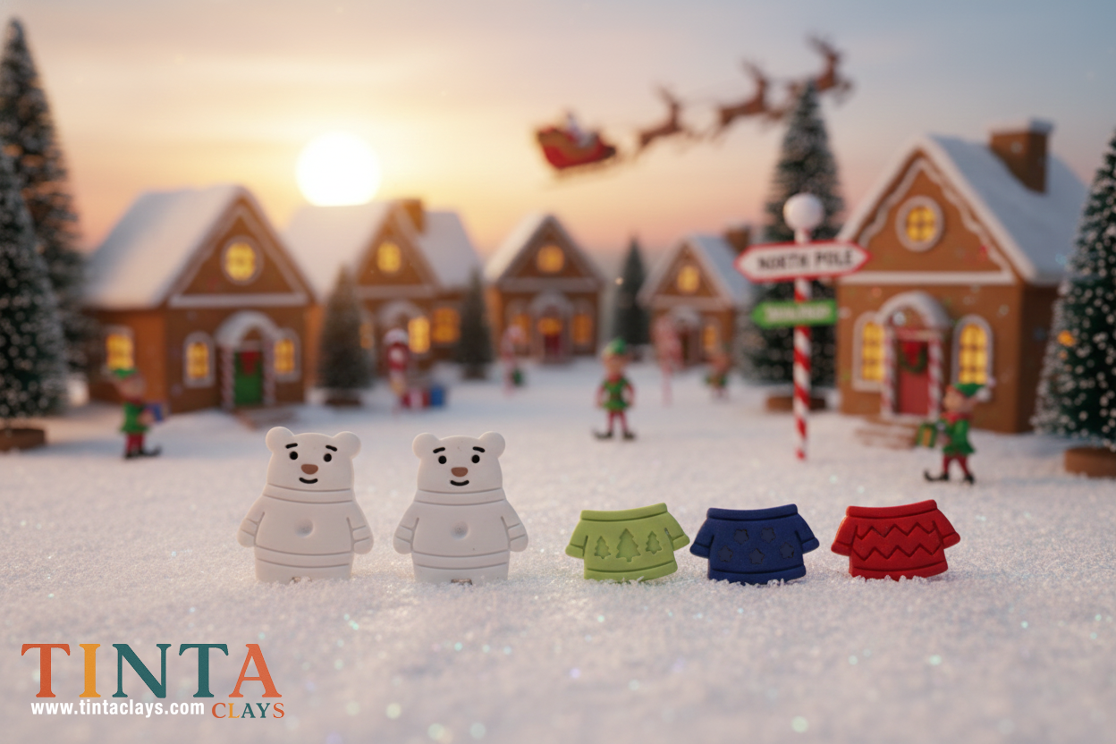 Interchangeable Bear Earrings | Mix & Match Shirts| Christmas Special | Polymer Clay Earring