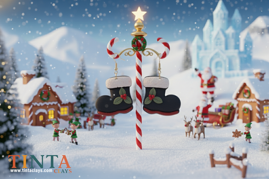 Mini Black Boot | Christmas Special | Polymer Clay Earring