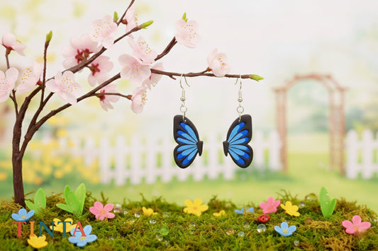 Blue Butterfly Dangles | Halloween Collections | Polymer Clay Earring