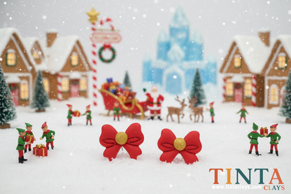 Mini Red Bow Stud | Christmas Special | Polymer Clay Earring