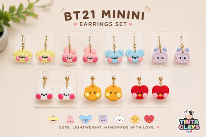 BT21 Minini-Inspired Handmade Earrings Set