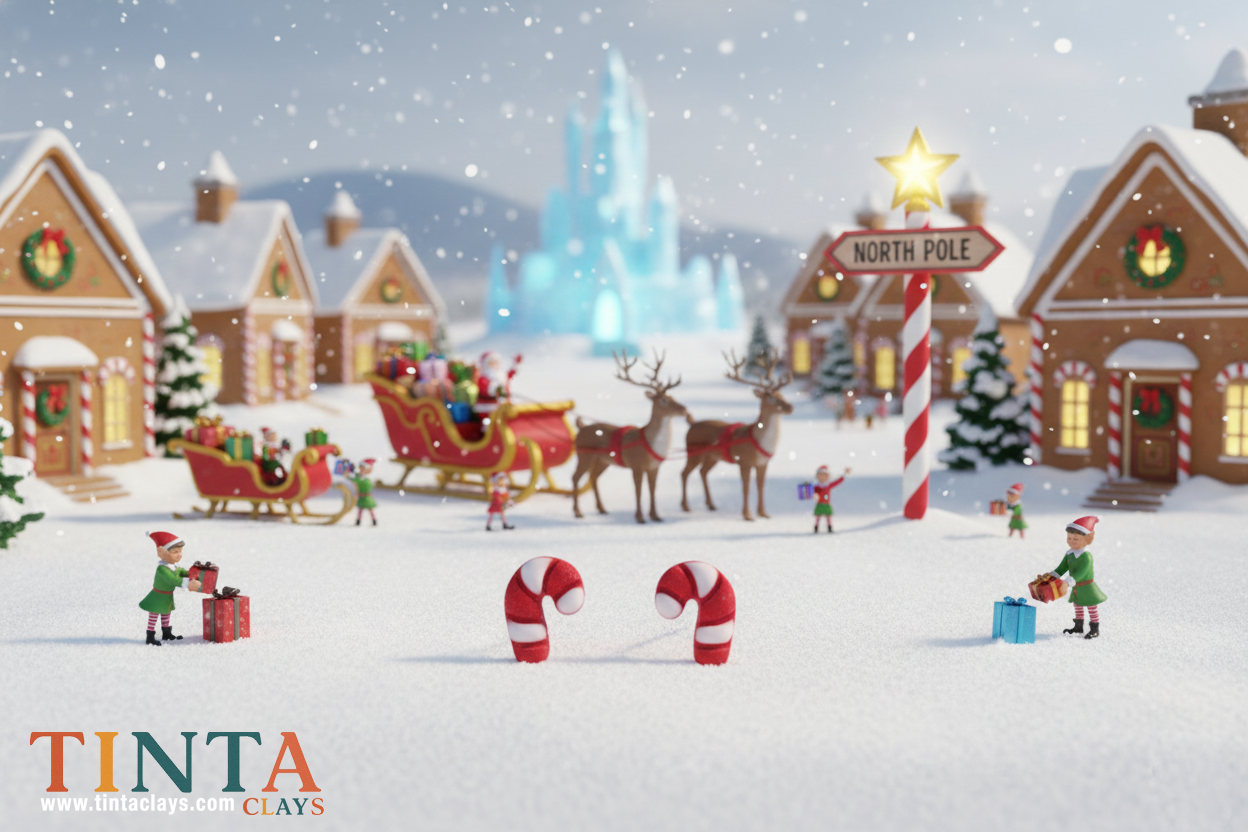 Cute Candy Cane Stud | Christmas Special | Polymer Clay Earring