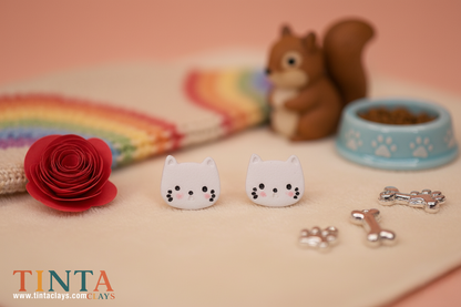 Kitty Cat Stud | Animal Collection | Polymer Clay Earring