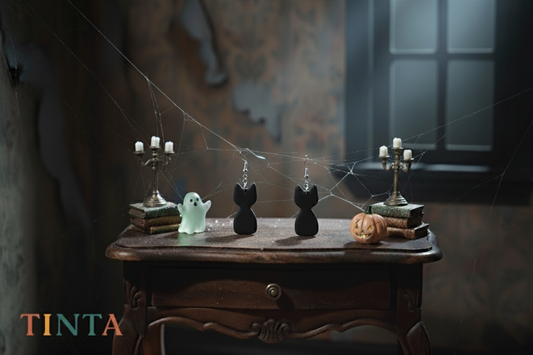 Cute Black Kitty | Halloween Collections | Polymer Clay earring