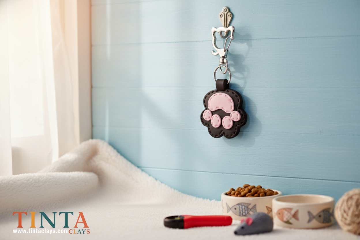 Kitty Paw Keychain | Polymer Clay