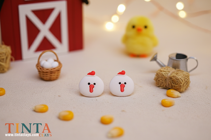 Chicken Stud | Animal Collection | Polymer Clay Earring