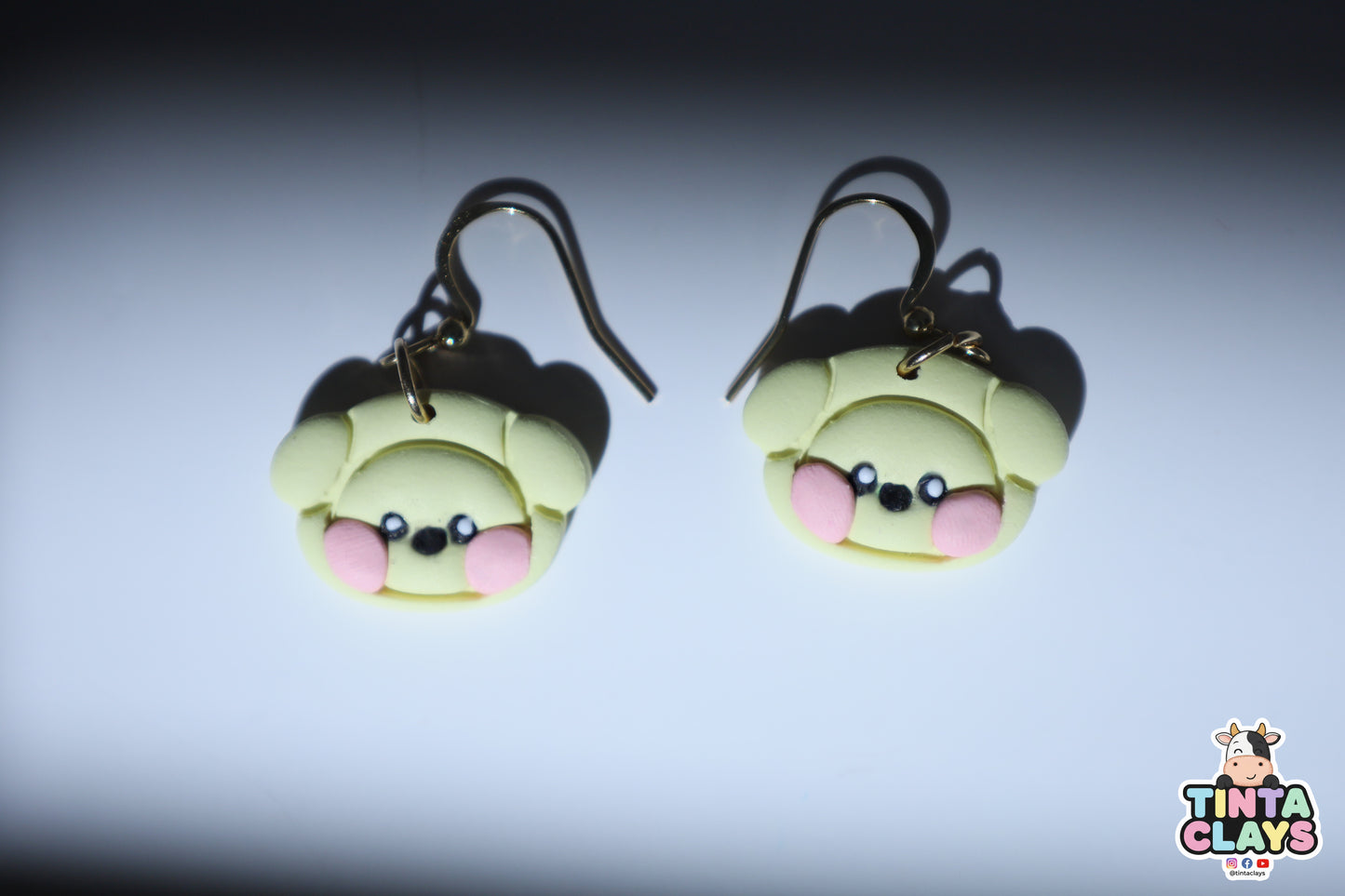 Handmade Yellow Puppy Earrings | Cute Dog Polymer Clay Earrings | Kawaii Character-Inspired Jewelry