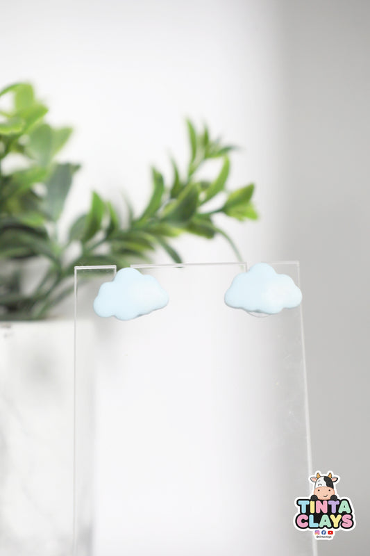 Cloud Polymer Clay Stud Earrings | Handmade Cute Cloud Earrings | Tinta Clays