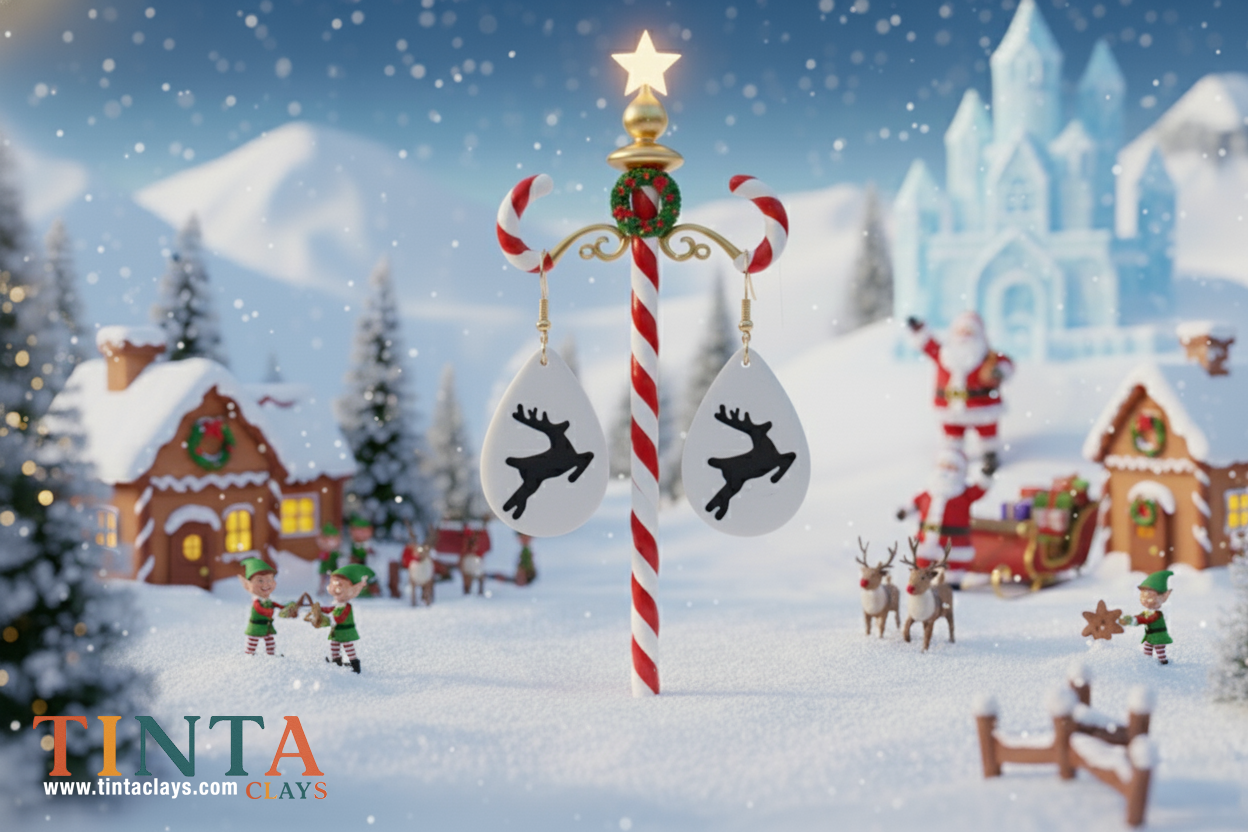 Reindeer in Flight | Christmas Special | Polymer Clay Earring