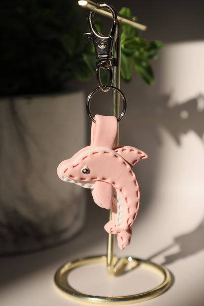 Cute Dolphin Polymer Clay Keychain | Handmade Ocean Bag Charm | Tinta Clays