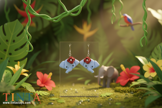 Cute Elephant Dangle | Animal Collection | Polymer Clay Earring
