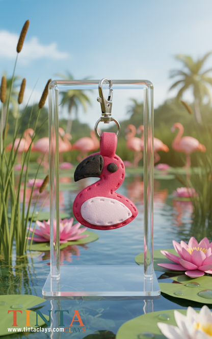 Flamingo Keychain | Polymer Clay