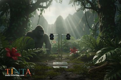 Gorilla Stud | Animal Collection | Polymer Clay Earring