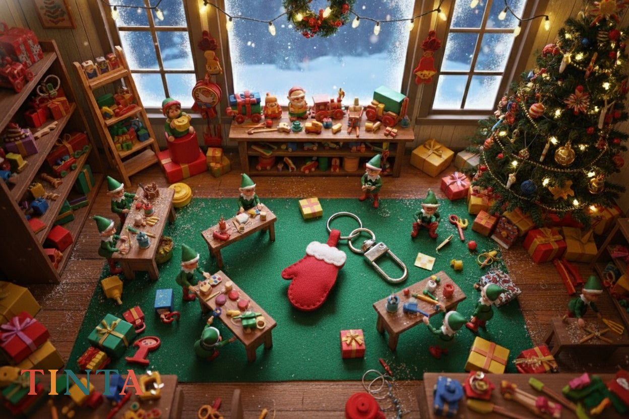 Red Mitten Keychain | Christmas Bag Charm