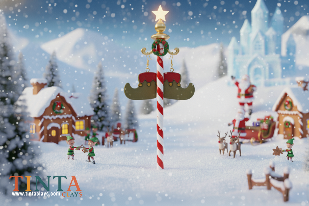 Curled Elf Boots | Christmas Special | Polymer Clay Earring