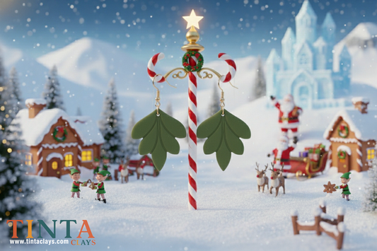 Green Leaf | Christmas Special | Polymer Clay Earring