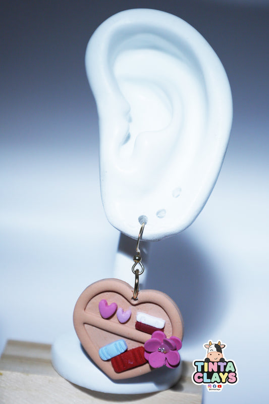 Handmade Heart Bookshelf Earrings | Miniature Library Polymer Clay Earrings | Book Lover Jewelry