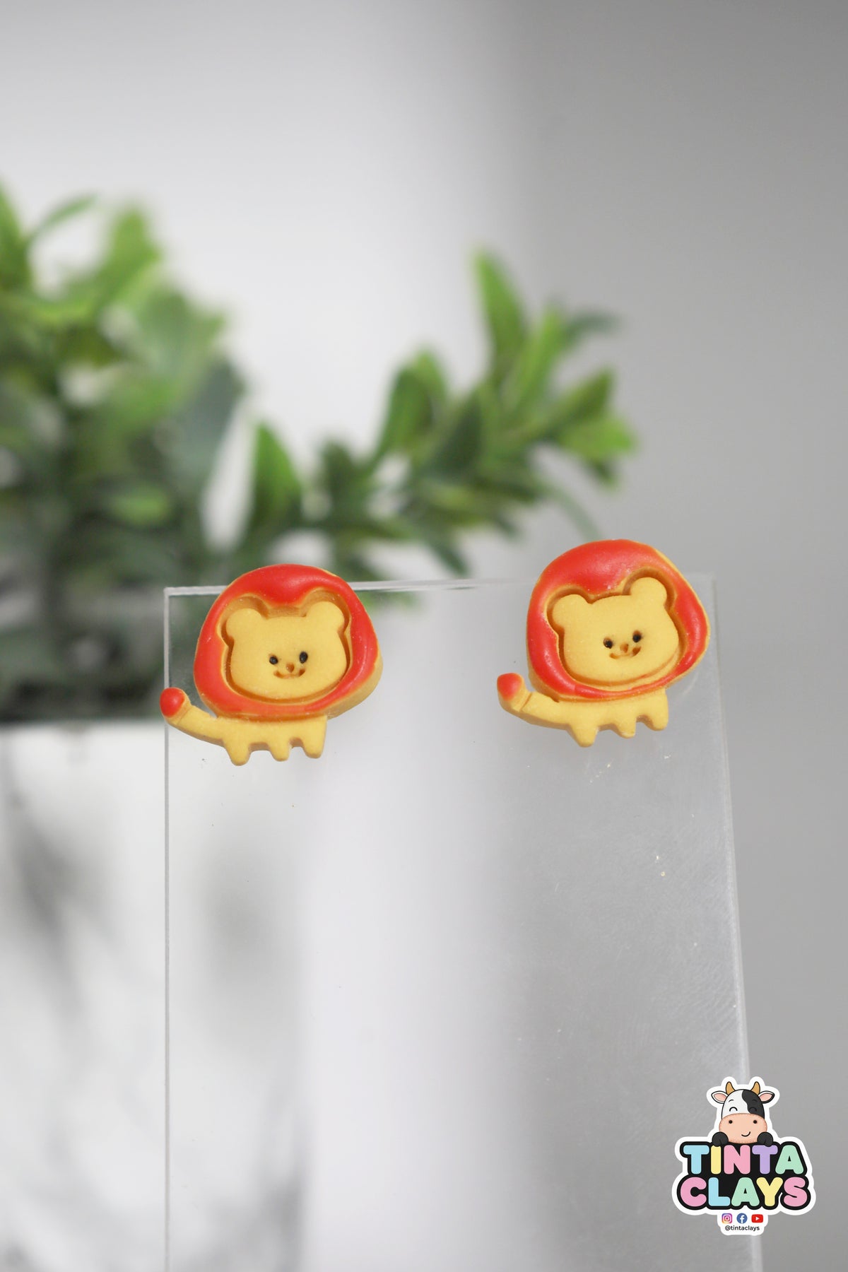 Cute Lion Stud | Animal Collection | Polymer Clay Earring