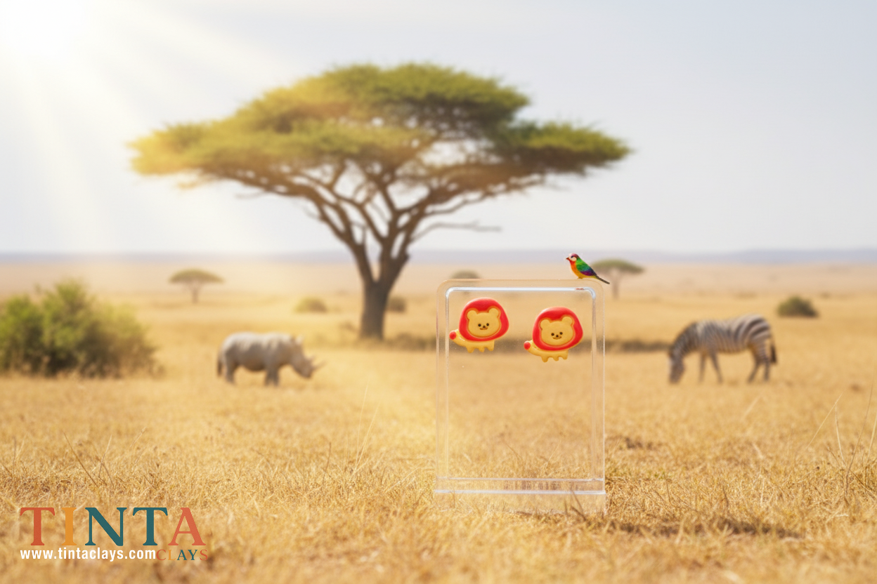 Cute Lion Stud | Animal Collection | Polymer Clay Earring