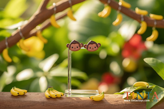 Monkey Stud | Animal Collection | Polymer Clay Earring