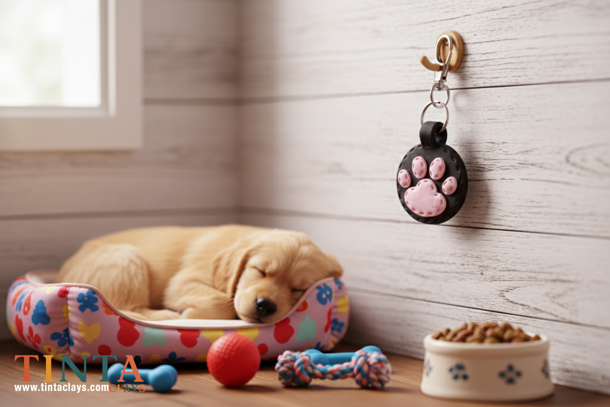 Dog Paw Keychain | Polymer Keychain