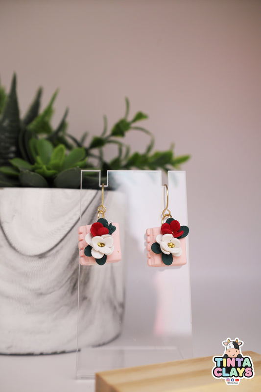 Mini Floral Book Drop Earrings | Everyday Special | Polymer Clay Earring