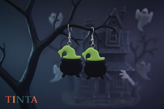 Witch Pot Dangles | Halloween Special | Polymer Clay Earring